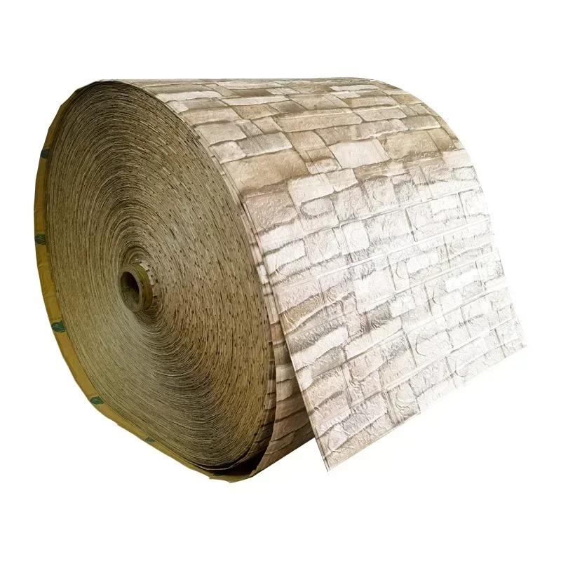 3D Soft Foam Brick Wallpaper Sticker Roll DIY Self Adhesive Living Room Home Kitchen Bathroom Decorative Wall Paper