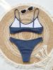Polka Dot Stripe Print Low Waist Sexy Two Piece Bikini Set Comfortable Versatile