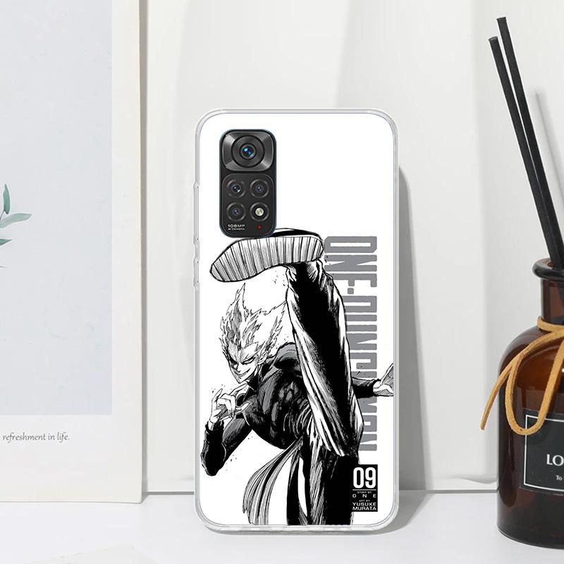 One P-Punch-Man Garou Phone Case For Xiaomi Redmi Note 15 13 14S 14 Pro Plus 12S 11S 10S 12 11E 10 11T Art Fundas Back Cover Red