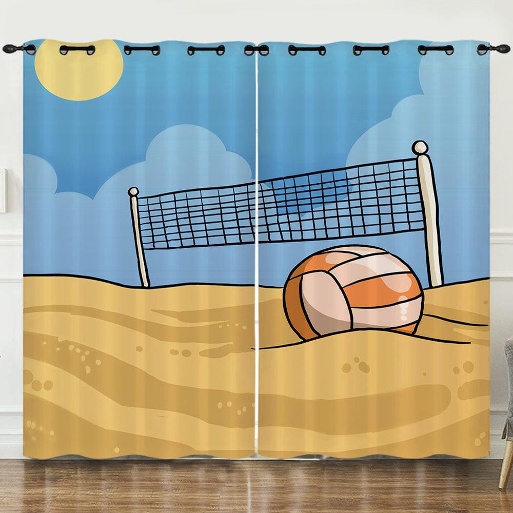 Zasłony Ocean Plaża Wakacje Ilustracja 3D Cyfrowy Druk Zasłona zaciemniająca Przelotki