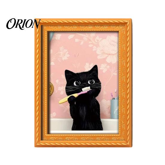 Autumn Home Decorations Wooden Black Cat Fridge Magnet, Seasonal Cartoon Kitchen Bathroom Decor, Spooky Gifts Cute Theme Photo Frame Magnets, Fun Gift