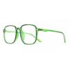 Full Rim Square Transparent Green Smartbuy Collection Ghin G30050 C25 Fashion Unisex Eyeglasses