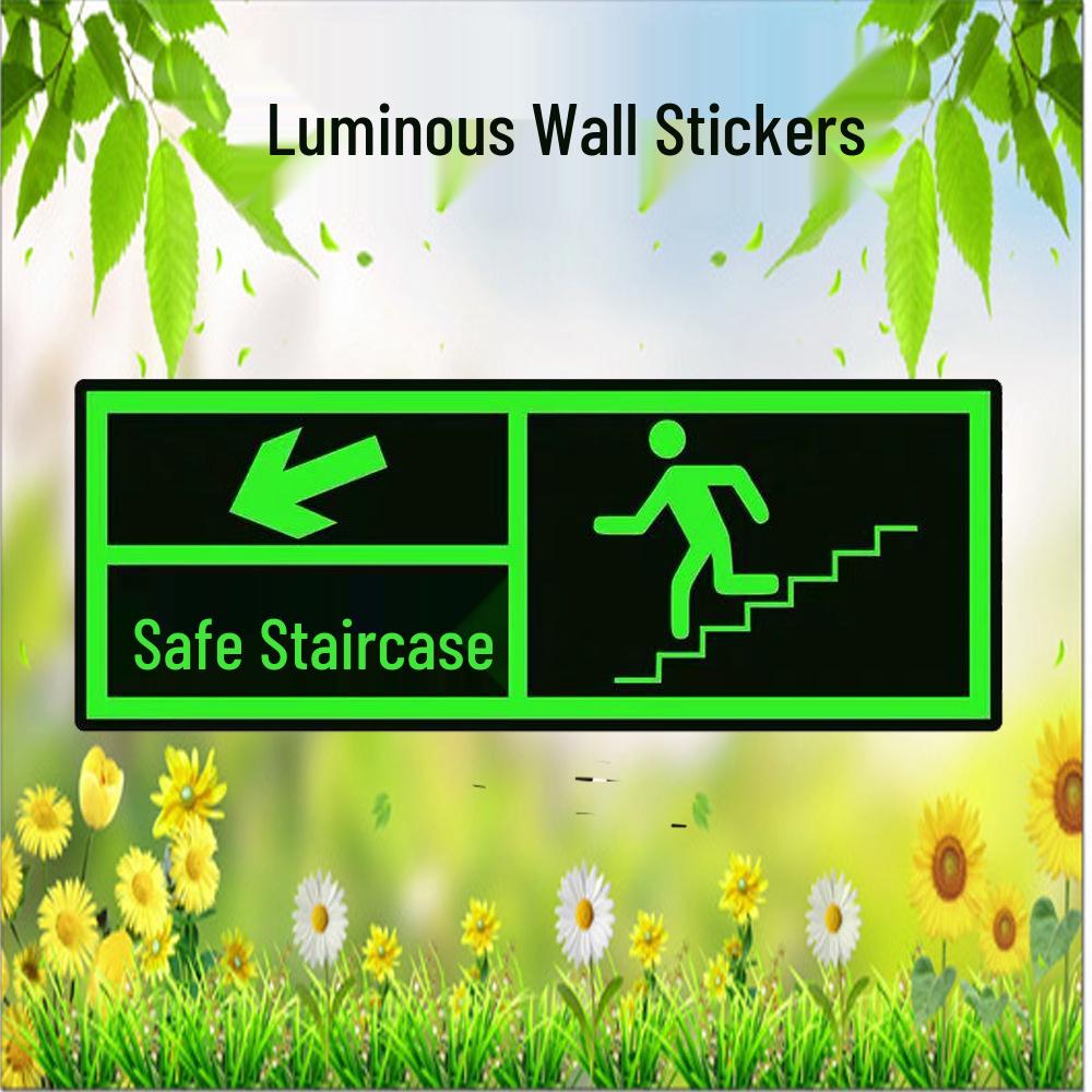Leuchtendes PVC Notausgangs- & Treppensicherheitszeichen Aufkleber