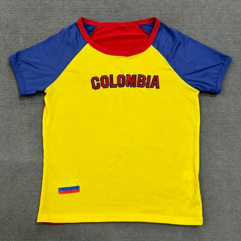 

Европейский и американский женский короткий топ Y2K для девочек с вышитыми буквами, обнаженным пупком, облегающая футболка с короткими рукавами и круглым вырезом S жёлтый