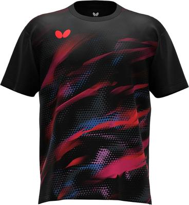 Table Tennis Stretchable Adros Size 47420 [Butterfly] [Butterfly] Top, Moisture-wicking, Quick-drying, T-Shirt, Black, M,