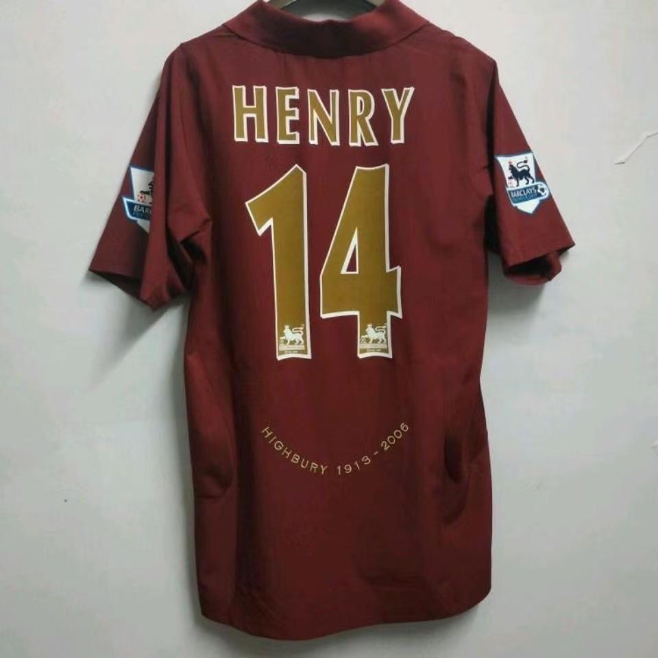 Arsenal '05-'06, Liverpool '06-'07 & AC Mailand Kaka, Henry & Gerrard Retro Trikot Kurzarm