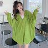 Plus Size White Long Sleeve UV Protection Shirts Women's Summer Loose Hooded Cardigan