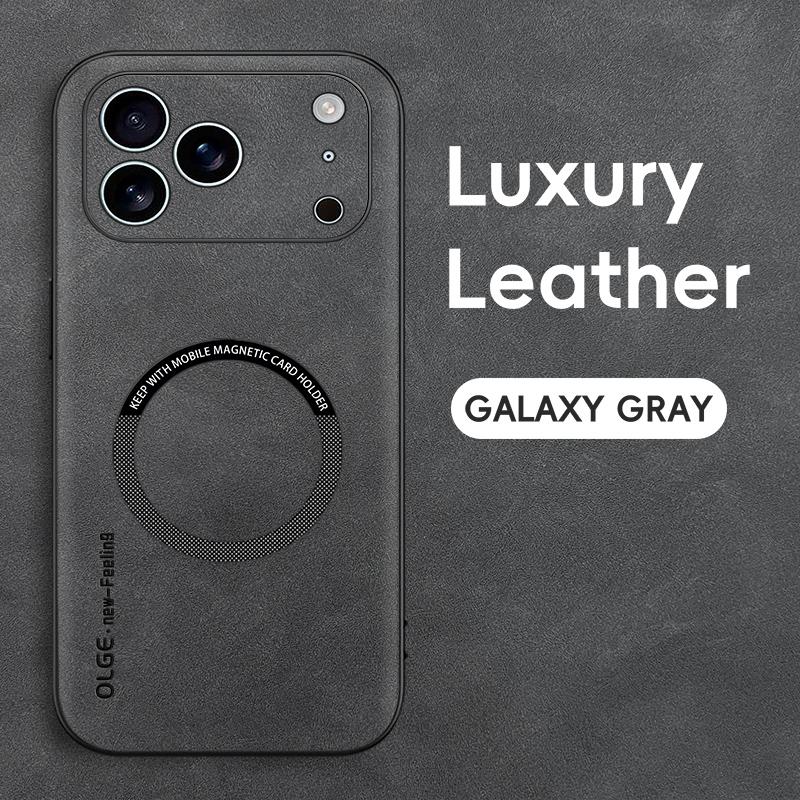 Classic Retro Leather Soft Case for IPhone 17 Air 16e 16 15 14 13 12 11 Pro Max Plus Magnetic Wireless Charging Back Matte Cover