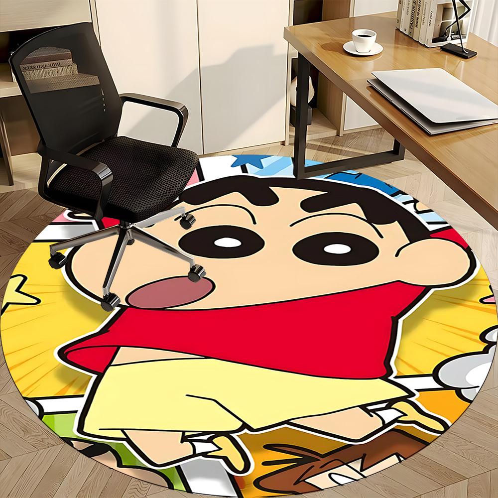 1pc Crayon Shin-chan Office Round Area Rug, Under Office Chairs Bedroom Living Room Home Decor a1022153