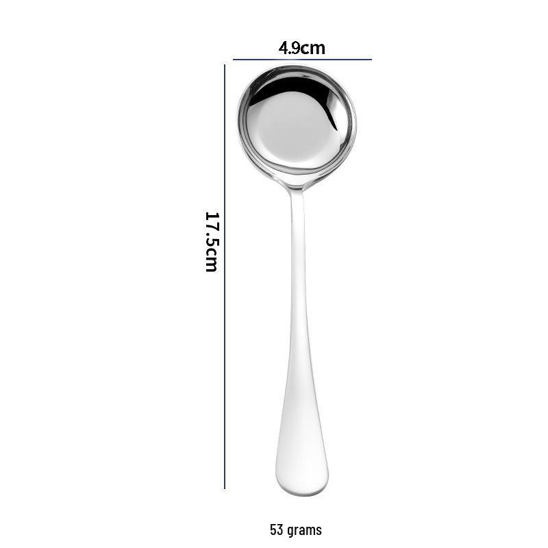 Stainless Steel Thickened Round Head Soup Spoon 304 Stainless Steel