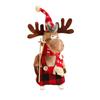 Plush Christmas Decoration, Retractable Holiday Doll, Gift Ornament, Brown, Small
