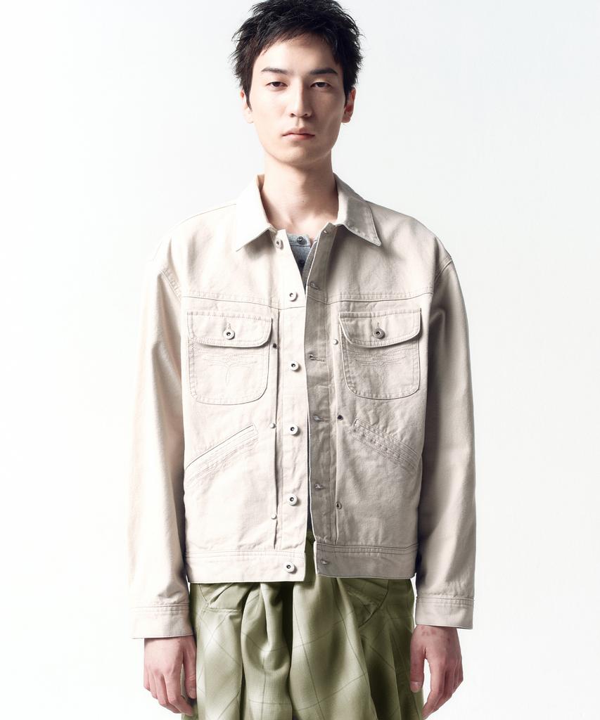 Insilence Dust Trail Western Denim Jacket Oatmeal