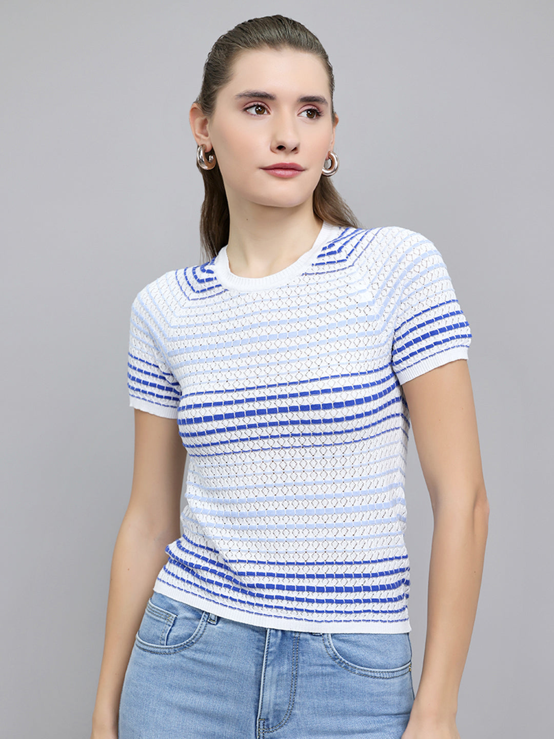 Monte Carlo Women Smart Fit Off White Top S
