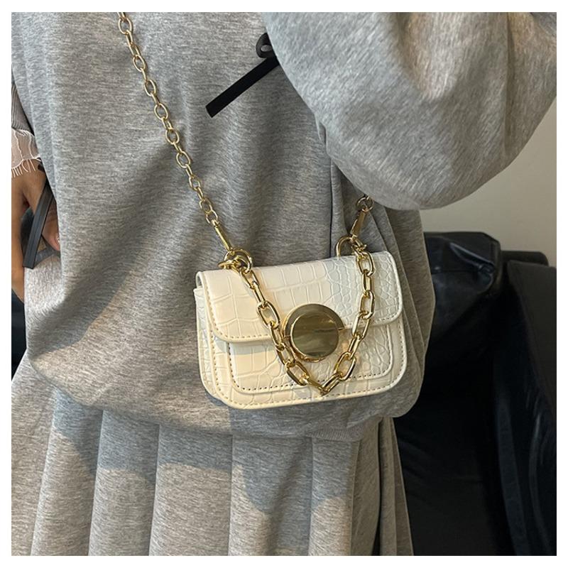 New crocodile pattern texture girls shoulder bag bag love lock accessories small bag girls go out small bag