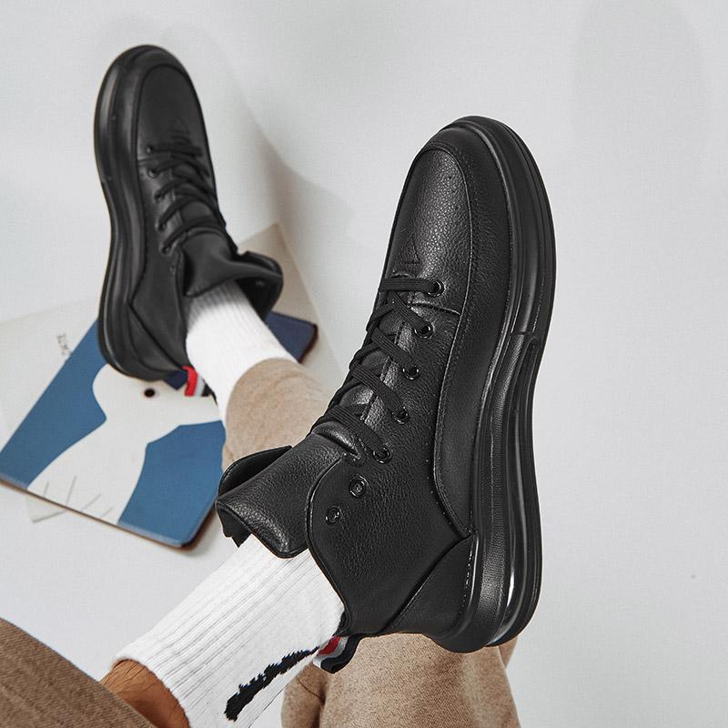 Fashion Luxury Men's Red High Top Sneakers Leather Casual Sneakers Men Flat Designer Shoes Breathable Hip Hop Sport Shoes Man