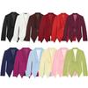 Womens Single-Breasted V-Neck Long Sleeve Blouse Pleated Chest Mid-Length Casual Blazer 2026 Fall