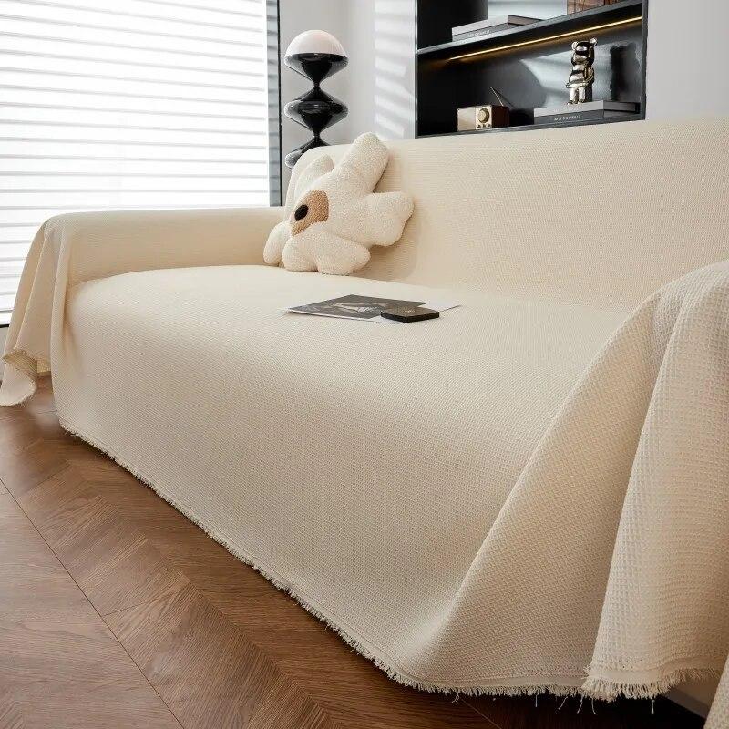 Jednokolorowy Pokrowiec na Sofę Chenille Koc na Sofę Nowoczesny Ręcznik na Kanapę do Dekoracji Salonu Uniwersalny Pokrowiec na Sofę 1/2/3/4-osobowy