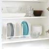 Kitchen Countertop Dish Storage Rack Heavy Duty Carbon Steel Plate Pan Pot Lid Drying Rack Multifunctional Vinyl Record Organizer Holder