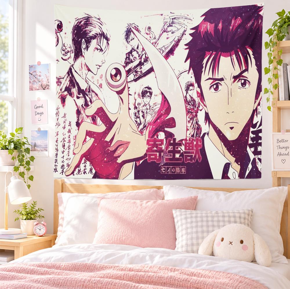 P-Parasyte Tapestry Wall Hanging Shinichi Migi Japanese Horror Seinen Manga Wall Art Bedroom Dorm Living Room Home Decor Fans