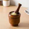 Manual Grinding Bowl Wooden Garlic Grinder Multifunctional Mortar Pestle Set  Seasoning