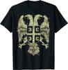 Servische Dubbelkoppige Adelaar Wapen van Servië Ventilator Mannen T-shirt Korte Mouw Casual Katoen Ronde Hals Zomer T-shirt