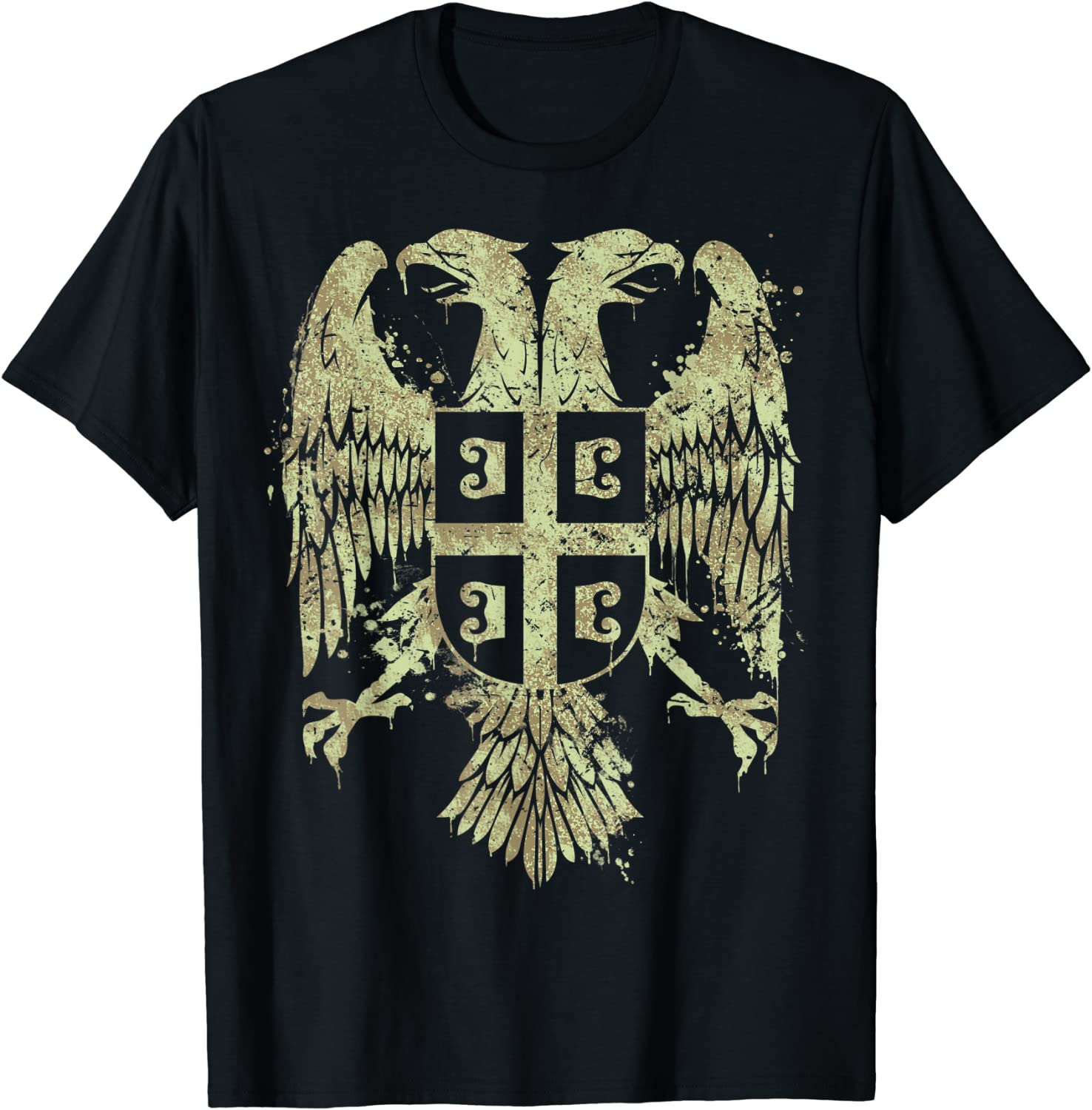 Serbian Double Headed Eagle Serbia Coat of Arms Fan Men TShirt Short Sleeve Casual Cotton ONeck Summer TShirt S