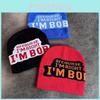 Color Solid Trendy Letter Pattern Teens Warm Casual Knitted Hat Cold Seasons