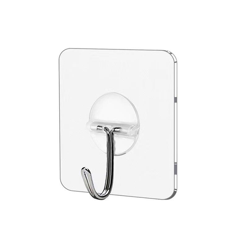Punch-Free Transparent Adhesive Hook - Strong, Traceless, Waterproof for Bathroom & Kitchen