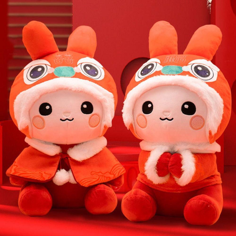 

Girls Year Of The Rabbit Mascot Rabbit Plush Toy Zodiac Rabbits Doll Natal Year Auspicious Doll 20cm-A1