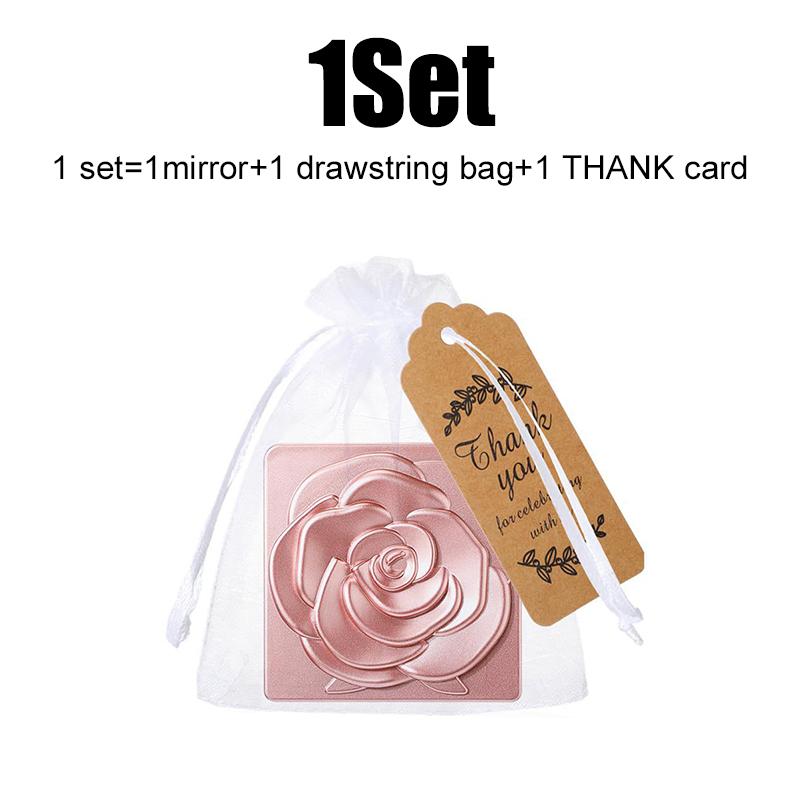 1-12PCS Luxury Rose Mirror Gift Kit Suitable for Wedding Events Celebrations Party Souvenir Gifts Handheld Pocket Mirror Set ZYF