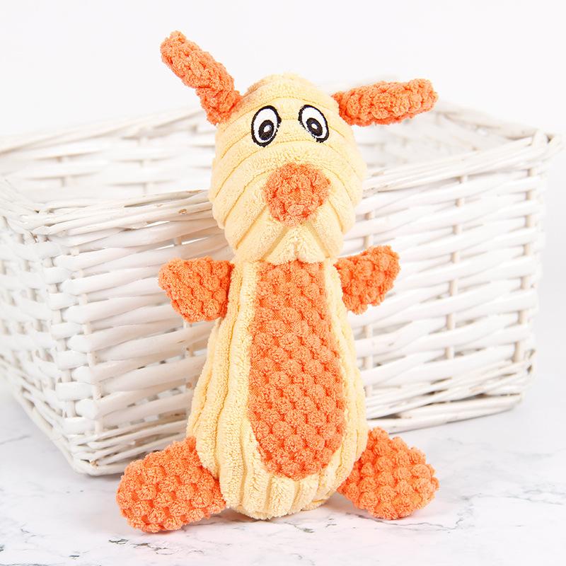 

New Pet Plush Cartoon Animal Voice Toy, Dog Bite Resistant Interactive Cat Plush Toy Orange little rabbit