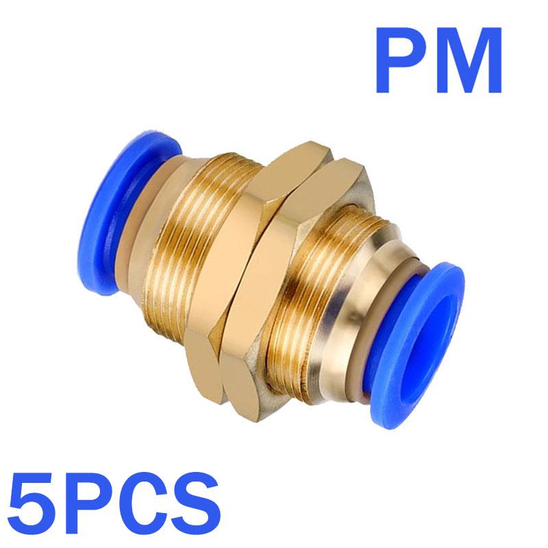5PCS Pneumatic Fitting Pipe Air Connector Tube Quick Release Fitting Push In Hose Plastic 4/6/8/10/12mm Air Hose Connectors 6