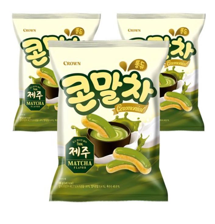 Crown Corn Matcha Flavor Snack 66g