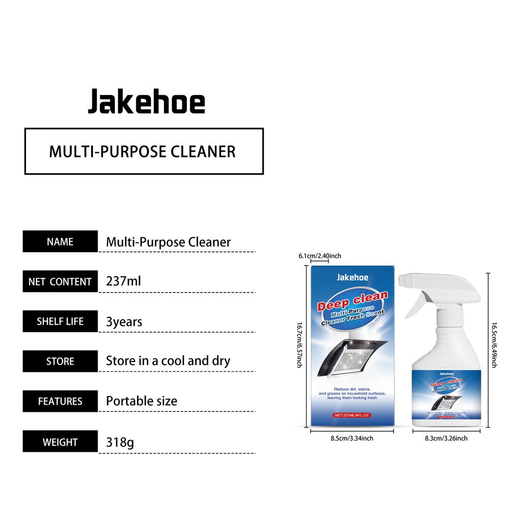 Multi Purpose Cleaner Spray All Surface Household Cleaning Liquid Oil Limescale Remover Gentle Odor Eliminator Kitchen Bathroom