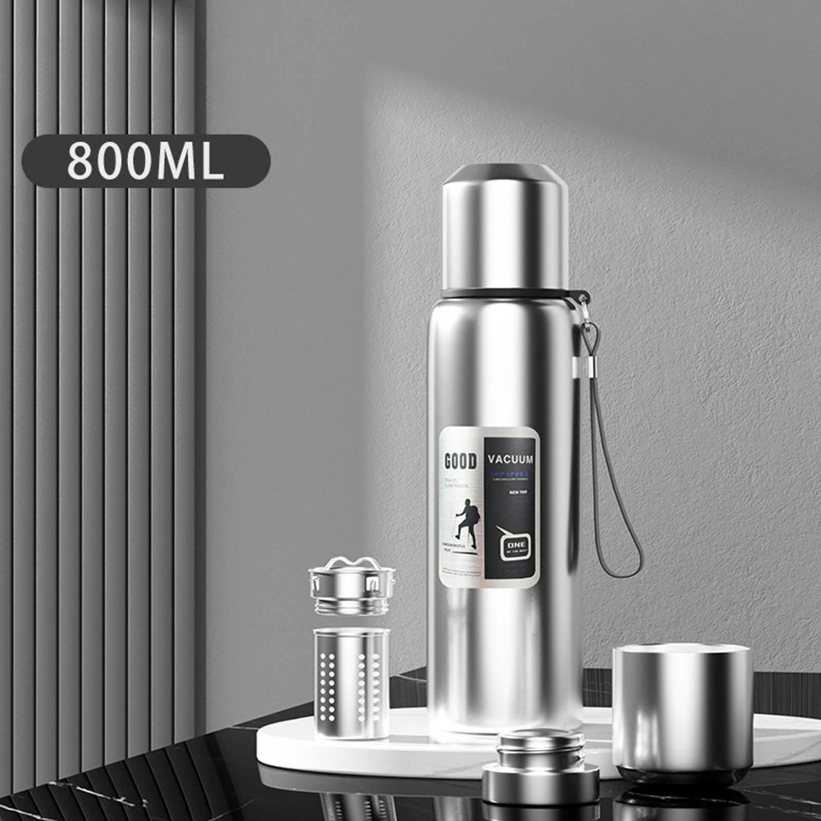 

Изолированная бутылка для воды, портативный чайник, дозатор напитков из нержавеющей стали для использования на открытом воздухе 800ml_silvery