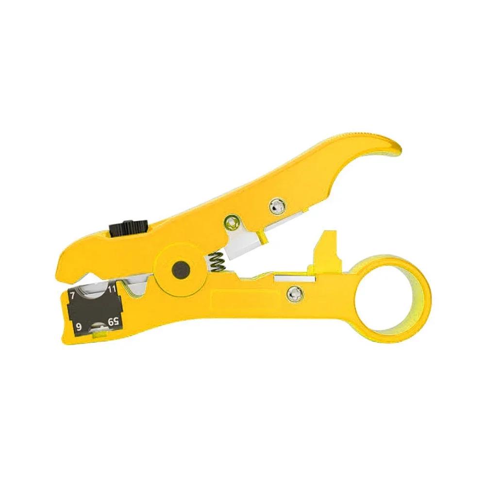 All-In-One Stripping Tool Wire Stripper RG59 RG6 RG11 RG7 Coaxial Cable Stripper Cutter Pliers for Round Cable and Flat Cable