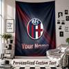 Custom Tapestry Wall Hanging, Bologna FC Personalized Name Text Home Wall Decor