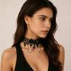Accessories Women's Cervical Strap Heavy Industry Rose Drop Diamond Court Gothic Hottie Necklace Lace Necklace Choker