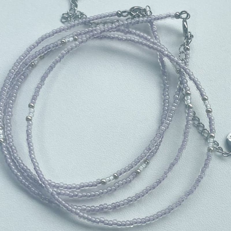 standingfish silver point necklace(soft violet)