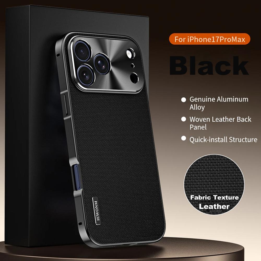 Θήκη Προστασίας Κάμερας από Μεταλλικό Μαγνητικό Υλικό Πολυτελείας για iPhone 17 Pro Max Με Τεχνολογικό Πλεκτό Ύφασμα Για Magsafe Ασύρματη Φόρτιση Κάλυμμα Κινητού