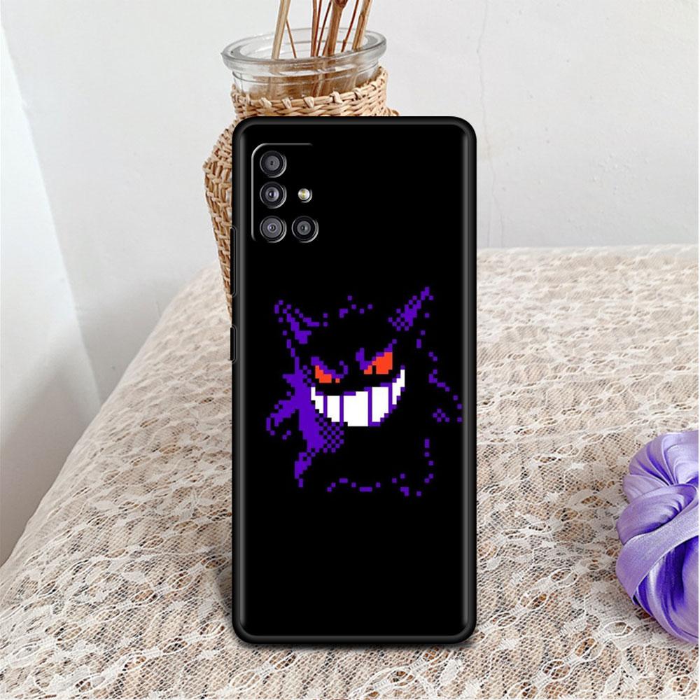 Fall für Samsung Galaxy A52 A12 A32 A51 A21s A71 A13 A53 A22 A31 A72 A03 A02s A41 schwarze Telefonschale lustige Pokemon Gengar