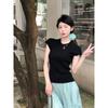 Khaki Small Flying Sleeve T-shirt Women's Summer New Sweet Temperament Slim Slim Niche Sweater Top