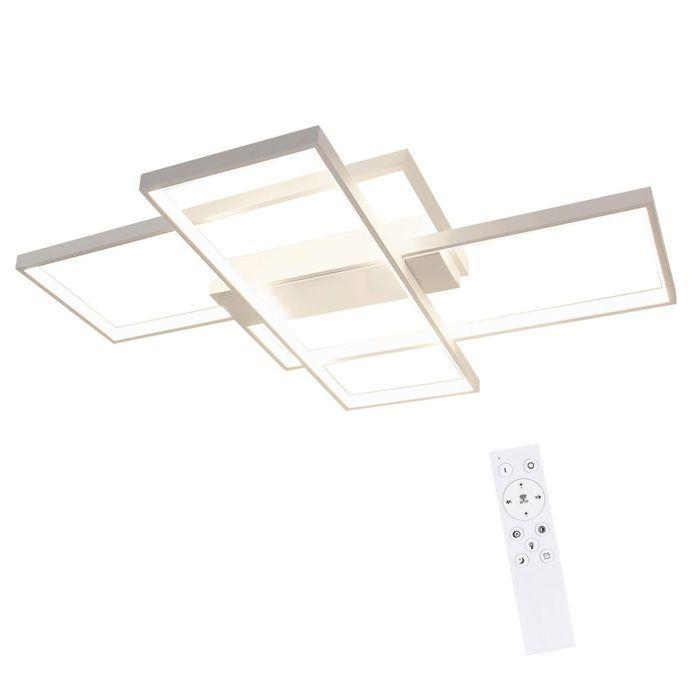 Plafonnier LED - NETTLIFE - 100 cm - 88 W - Dimmable télécommande - Blanc chaud 3000K