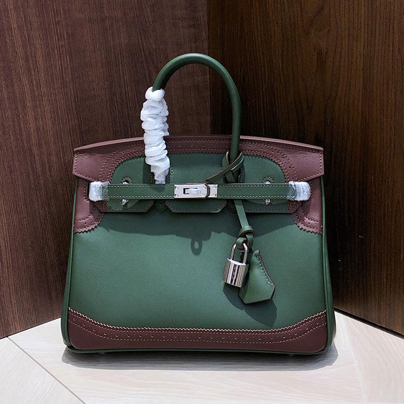 Haute Couture Version Erste Schicht Swift Rindsleder Spitzenrand Platin Tasche BK25 Echtes Leder Damen Tasche Spleiß Premium Handtasche