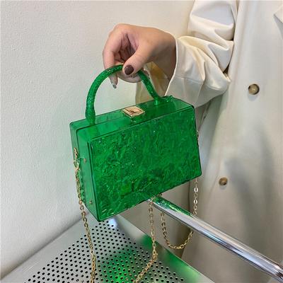 Acrylic Transparent Jelly Bag New Mori Soft Girl Ins Ice Crack Personalized Portable Messenger Box Bag