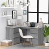 815442 vidaXL Corner Desk Sonoma Grey 145x100x76 Cm Engineered Wood