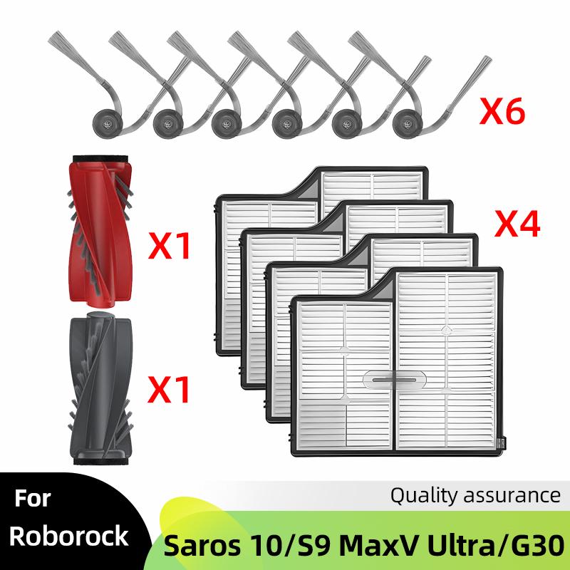Fit For ( Roborock Saros 10 / S9 MaxV Ultra / G30 ) Vacuum Parts Main Roller Side Brush HEPA Filter Mop Cloth Dust Bag