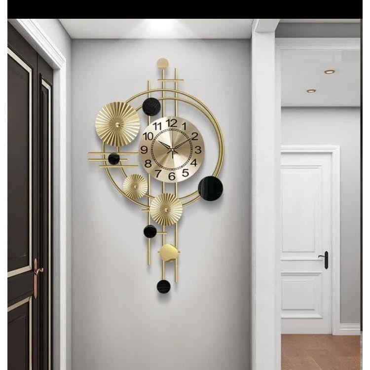 Big Size Antique Metal Designer Wall Clock For Living Room, Bedroom, Office, Home Stylish Latest Fancy Big Size Modern Analog Wall Watch For Home