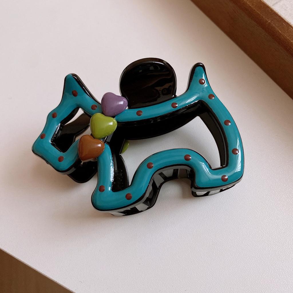 Autumn and winter retro double-sided plush flower grab clip hairpin back head shark clip French sweet hair accessories woman