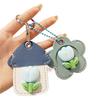 2Pcs Elegant Tulip Key Holder Faux Leather House Shape Keychain